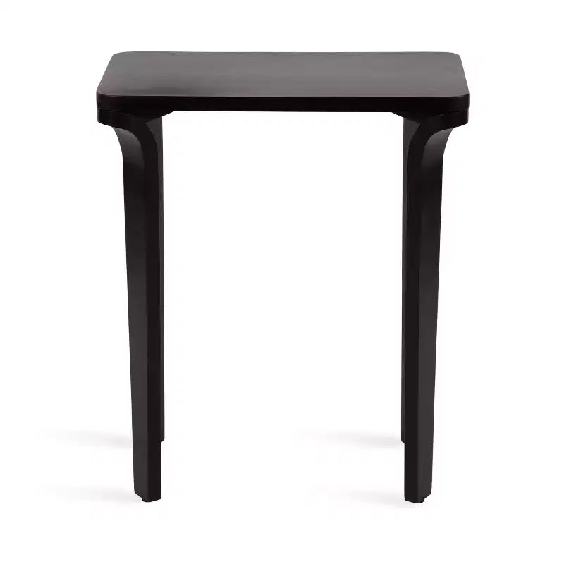 Black Solid Mango Wood Side Table with Curved Legs, 22x14x26 Inches