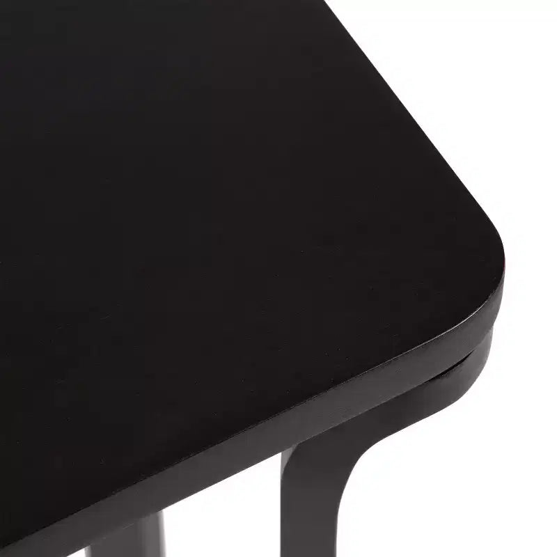 Black Solid Mango Wood Side Table with Curved Legs, 22x14x26 Inches