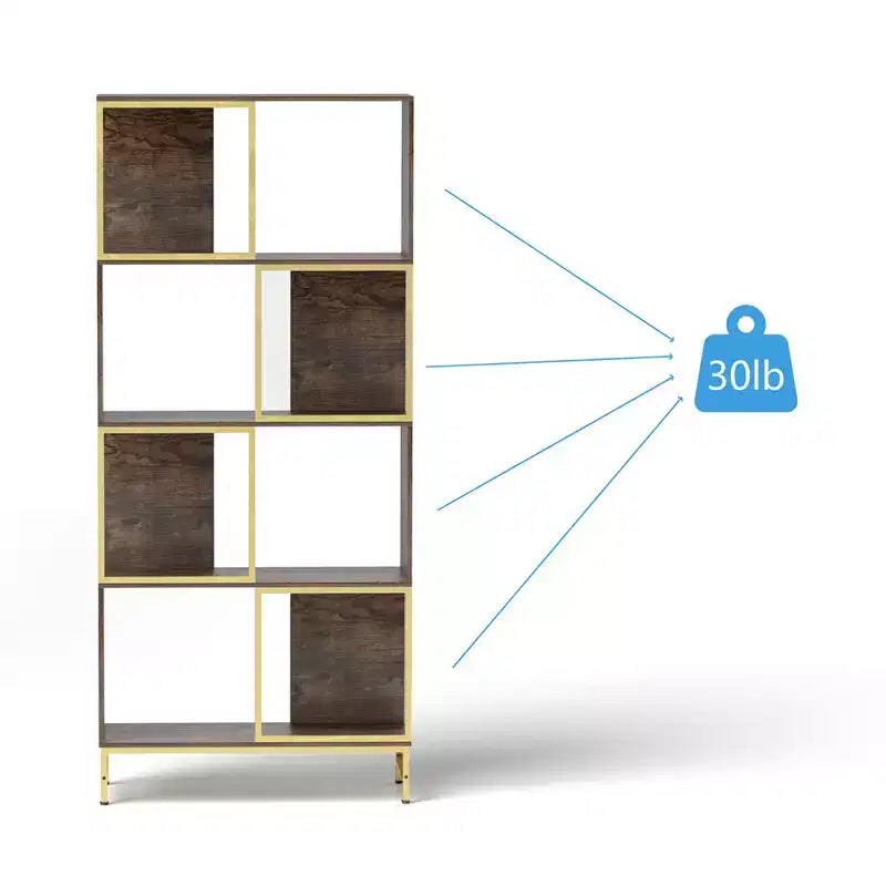4 Tier Industrial Bookcase, 70.8 Tall Narrow Bookshelf, Floor Standing Bookcase with Storage, Display Storage Shelf for Bedroom Living Room Office